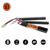 Valken LiPo 11.1v 2000mAh 15C/25C Triple Split Airsoft Battery (Small Tamiya)