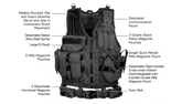 UTG 547 LAW ENFORCEMENT TACTICAL VEST, RIGHT HANDED, BLACK