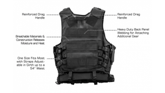 UTG 547 LAW ENFORCEMENT TACTICAL VEST, RIGHT HANDED, BLACK