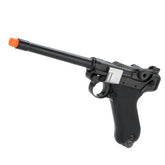 AW Custom 6" Luger P08 Gas Blowback Airsoft Pistol (Color: Silver / Black)