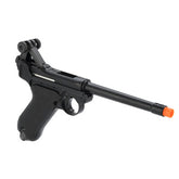 AW Custom 6" Luger P08 Gas Blowback Airsoft Pistol (Color: Silver / Black)