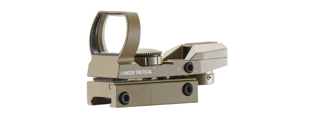 Lancer Tactical Red & Green Dot Reflex Sight with 4 Reticles (Color: Tan)