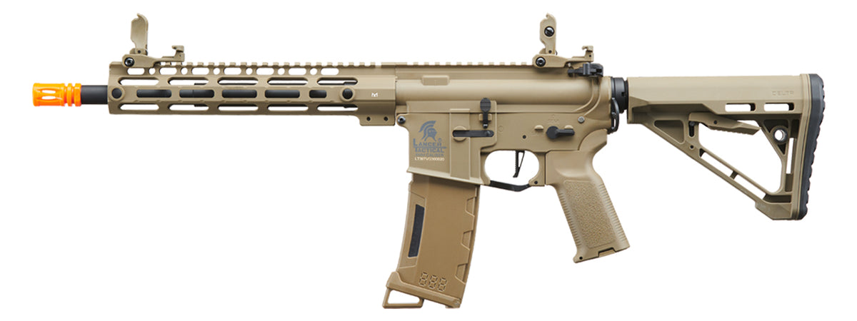 Lancer Tactical Gen 3 M-LOK 10" Airsoft M4 AEG with Delta Stock (Color: Tan)