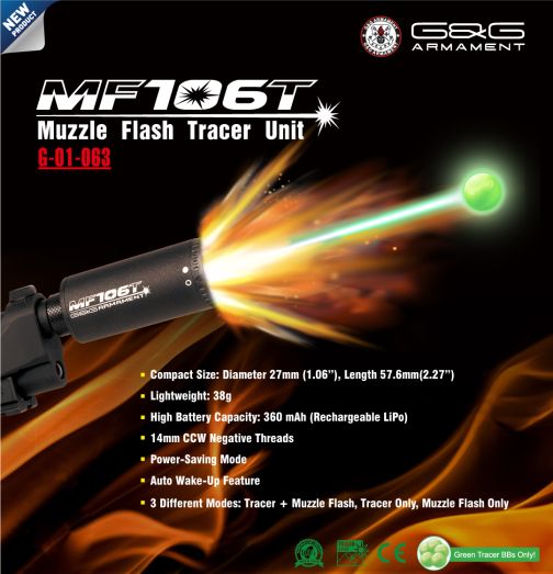 G&G MF106T Muzzle Flash Tracer Unit 14 CCW